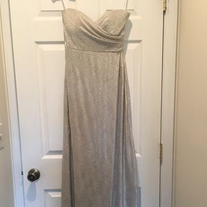Jenny Yoo gown. Metallic silver. Size 0.